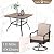 Sophia & William Patio Dining Set 5 Piece Outdoor Table Furniture Set - 4 Padded Swivel Dining Chairs and 1 Square Metal Table with Umbrella Hole & Wood-Like Top for Garden Deck Backyard