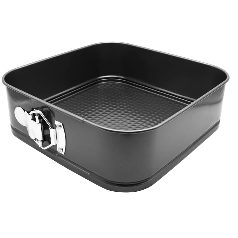 CABLEPELADO Molde Cuadrado Desmontable Antiadherente - Molde para Bizcochos - Recipiente para Horno, repostería, Tartas, Pasteles - Acero - Fácil de Limpiar - Liberación rápida Clip-Clap - 26 cm