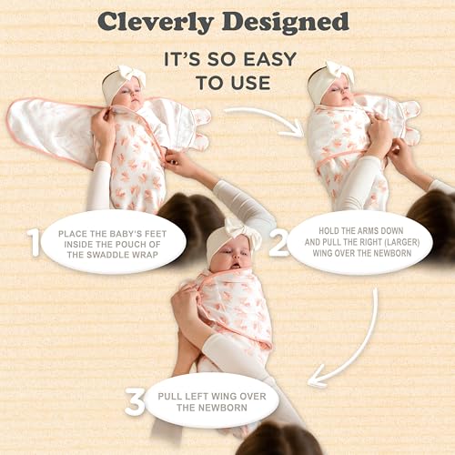 Image of Swaddles for Newborns - 3-Pack Infant Swaddles 0-3 Months - Adjustable Swaddle Sleep Sack with Zipper - Soft Organic Cotton Baby Wrap for Safe & Cozy Sleep