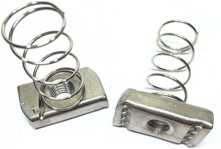 316 Stainless Steel Strut Nut Channel Reg Spring 3/8-16 Qty 10