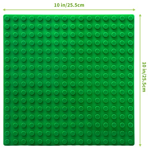 WYSWYG 2 Pcs Large Building Block Baseplates (10'' x 10'' / 25.5cm), Green, 10 inches x 10 inches - Image 2