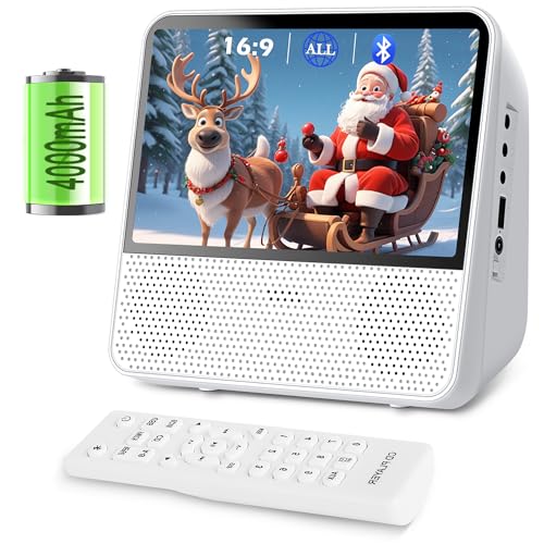Lecteur DVD portable SHIWAKOTO de bureau avec batterie 4000 mAh et haut-parleurs