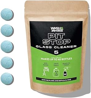 WASH&WHIPS Window/Glass Cleaner Refill Tablets - 50ct (Makes 50 Gal) - Streak-Free, Cleans Glasses, Windows, Windshields - Car, Office, Home & Kitchen