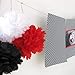 12pcs White Black Red Mixed Color Tissue Paper Pom Poms Tissue Pom Pom Paper Flower Decoration Hanging Paper Decoration for Ladybug Party Birthday Party Nursery Decorations Graduation Party Decoration