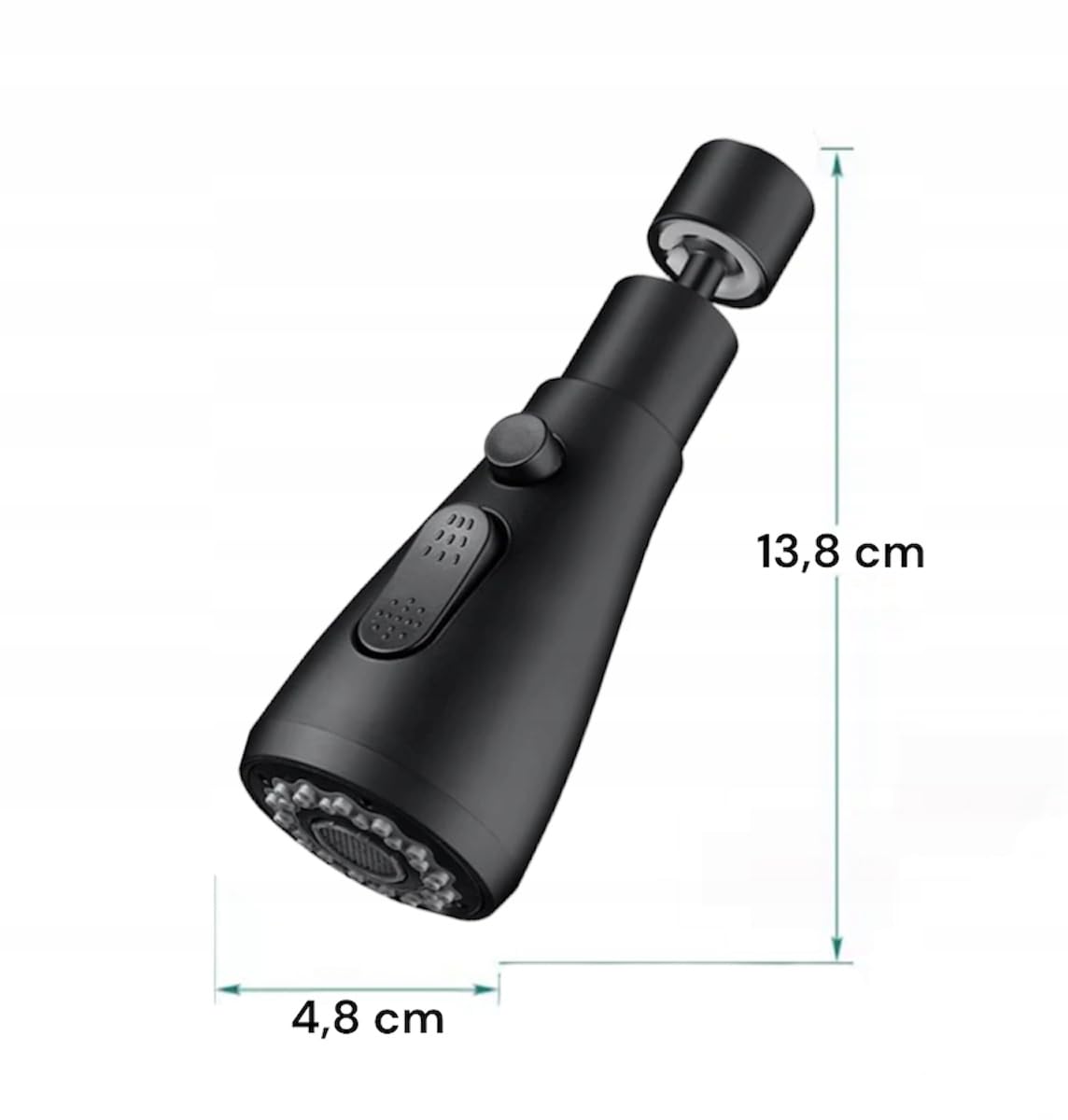 QSKY Perlator Do Kranu 360° Adapter Końcówka 3 Tryby STOP | Obrót 360° 3 tryby strumienia wody Funkcja STOP Uniwersalny adapter Oszczędność wody