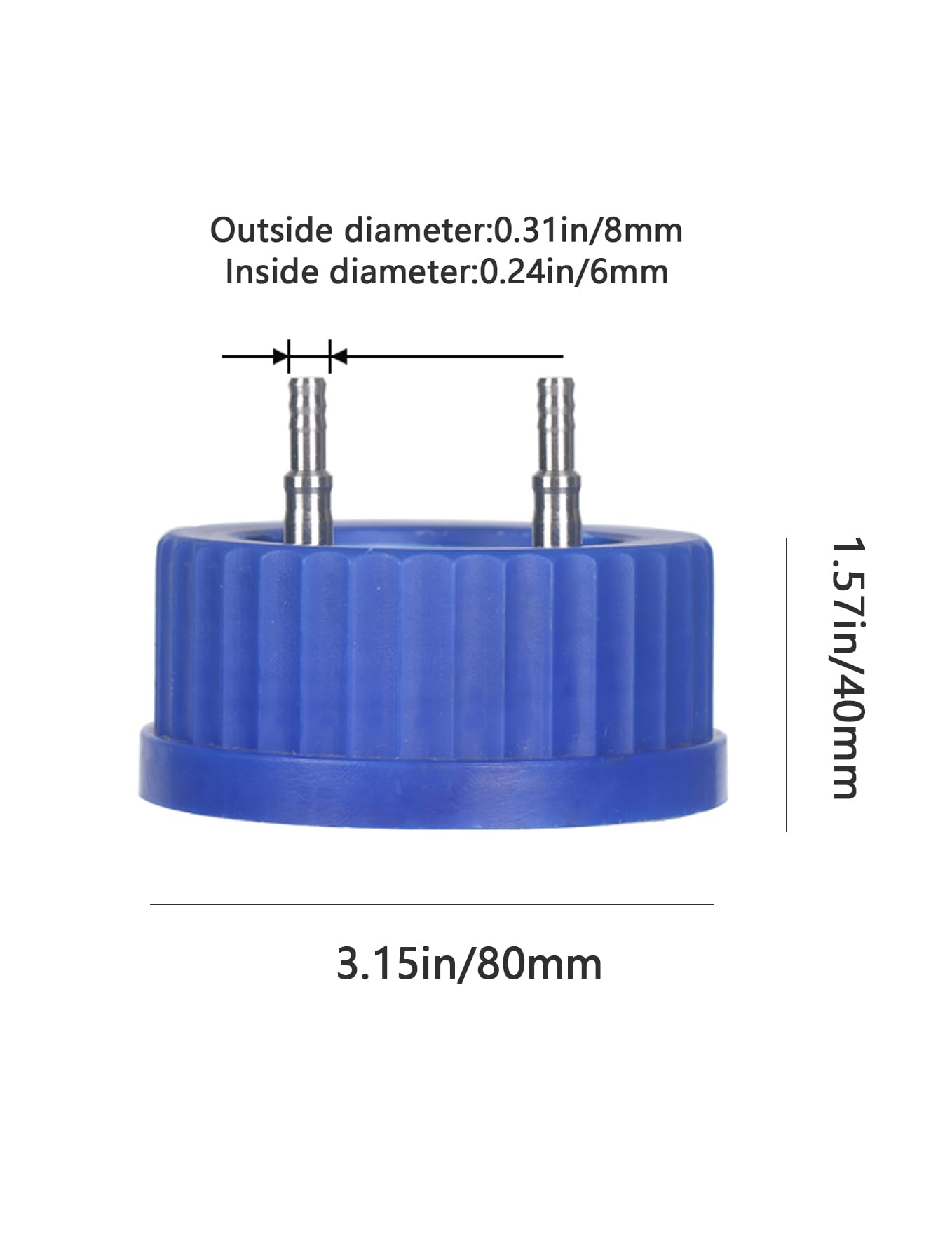 Moonetto Stainless Steel Blue GL80 Safety Cap with Holes, VapLock Solvent Delivery Cap