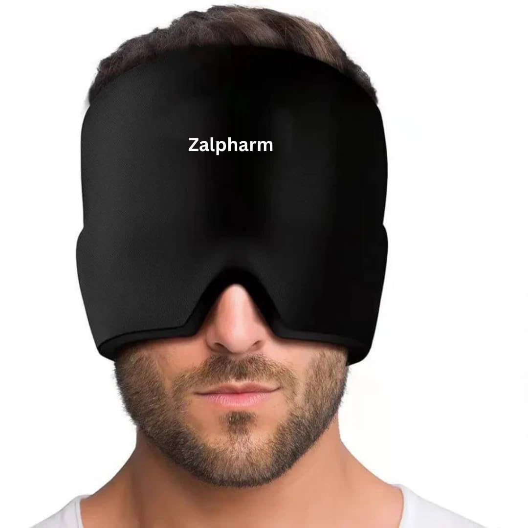 Migraine Relief Cap, Cold Therapy Headache Relief Hat/Ice Head Wrap/Ice Pack Mask, Cold Compress Headache Relief Cap for Tension, Sinus & Stress (2 Pcs)