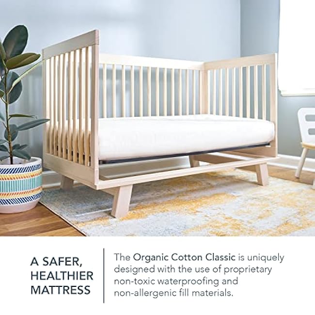 Naturepedic Organic Baby Crib Mattress - 2-Stage Lightweight Infant & Toddler Mattress - Waterproof Bed Mattress for Crib - Non-Toxic for Baby and Toddler Bed - 52 x 28¡±