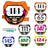 Kalair GFX Custom ODI DH Electric Bike Number Plate Decal - Personalized Racing Graphics with Your Name & Number, Surron Multicolored Eye-catching Designs Decals,Plastics NOT Included.