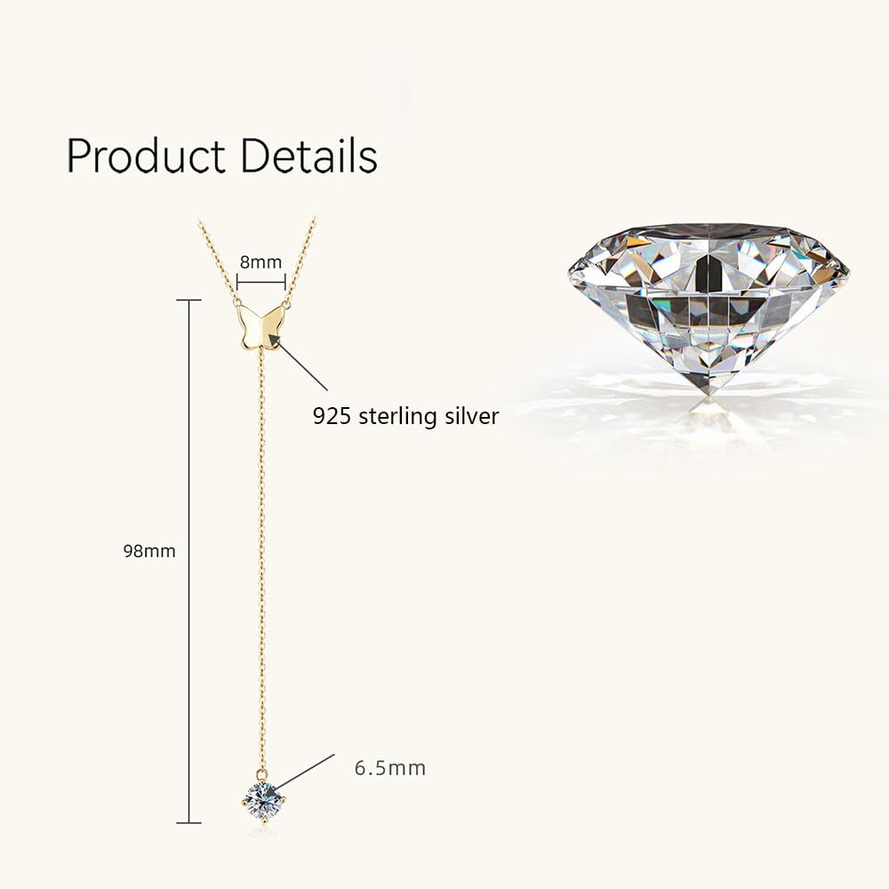 14k Gold 1CT D-Farb-Diamant-Schmetterlingskette Halskette für Frauen Moissanite Anhänger Schmuck sie
