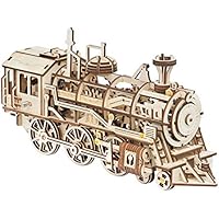 Rokr 3D Wooden Puzzles Locomotive Mechanical Building Model Kit