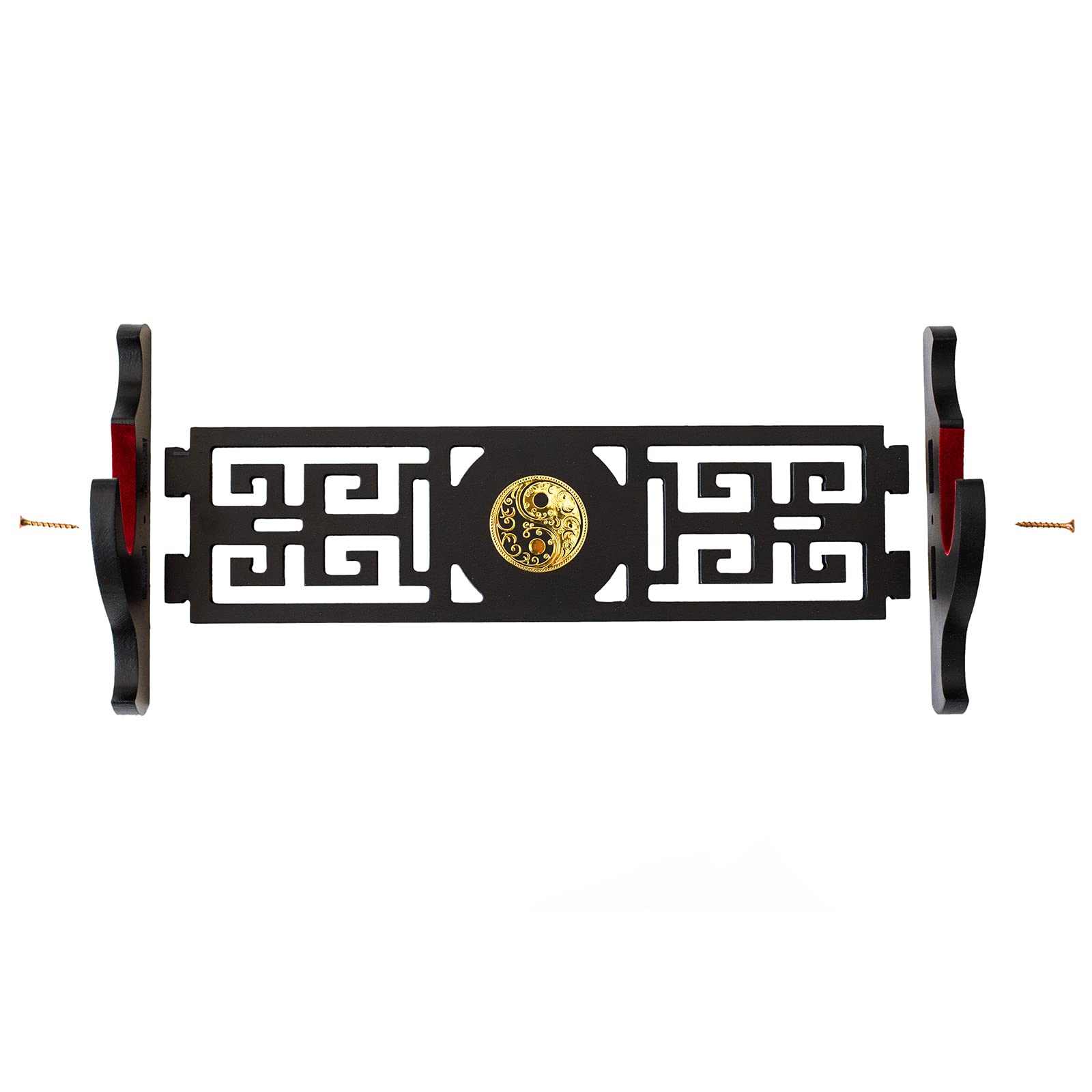 Soporte de espada Katana Soporte de pared Samurai Espada Marco de exhibición Marco de exhibición de terciopelo rojo China Tai Chi estilo (1 capas)