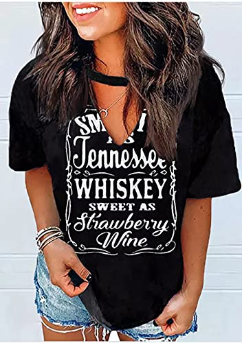 Hollow Out T Shirts for Women Western Graphic Shirts Country Cowgirls Shirts Casual Short Sleeve V Neck Tops2