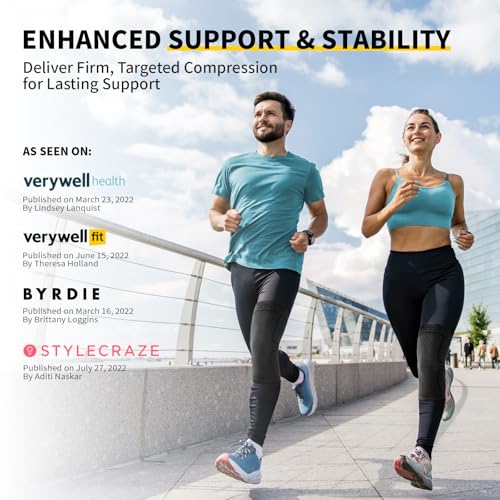 Image of CAMBIVO 4 Pack Knee Brace, Knee Compression Sleeve Support for Men and Women, Knee Pads for Running, Hiking, Meniscus Tear, Arthritis,Joint Pain Relief (Black,Small)