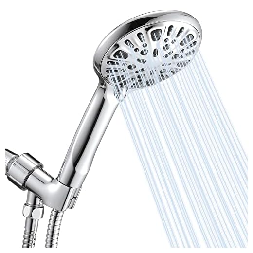 9 Functions Handheld Shower Head Set, High Pressure Shower Head High Flow Handheld Showerhead Set with 59 Inch Hose, Bracket, Tape, Rubber Washers