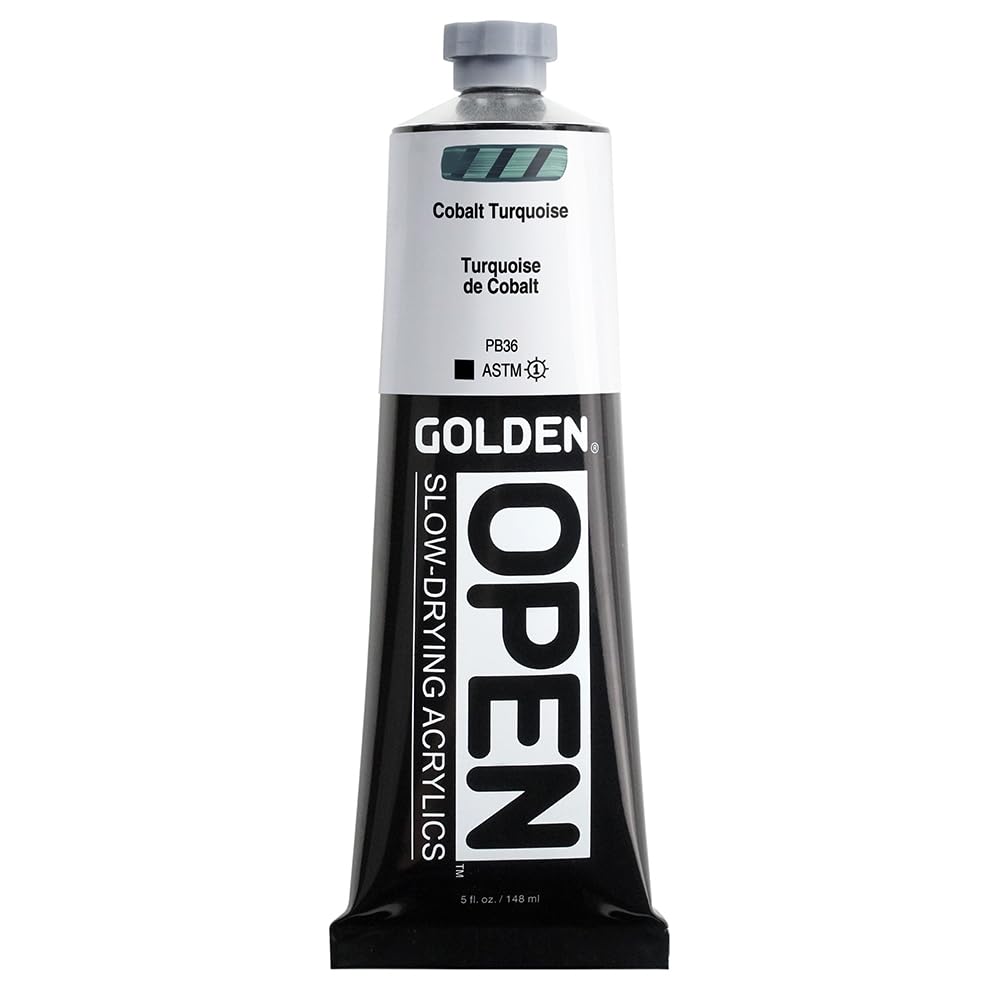 Peinture acrylique séchage lent GOLDEN turquoise cobalt tube 150 ml opaque beaux-arts