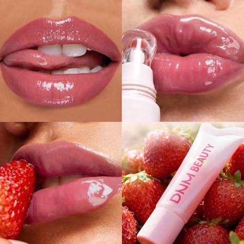 Image of Tinted Lip Serum Melting Lip Balm, Hydrating Tinted Lip Balm For A Glossy Finish & Soft, Nourished Lips with Plumping Polypeptides, Supple Lips, Vegan & Cruelty-Free (01#Strawberry Milk)