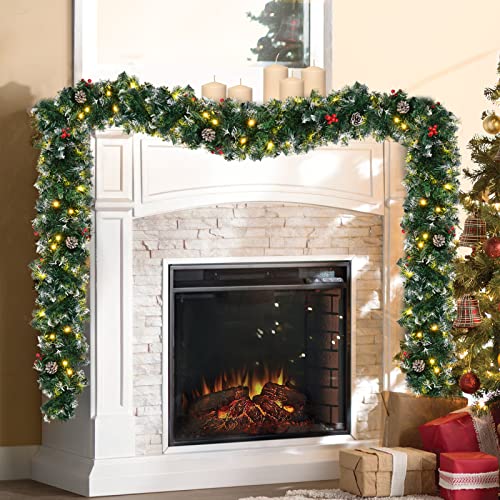 BITOWAT Guirnalda de Navidad de 1,8 m, guirnalda de Navidad reutilizable decorada de ratán para árbol de Navidad, chimeneas, puertas, árbol de Navidad, decoración de jardín (estilo A) Cover