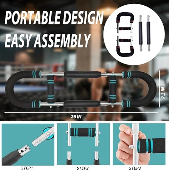 Twister Arm Trainer for Men Women ,40-100lb Adjustable Resistance Exercise Chest Expanders Workout Equipment with Hand Grip, Portable Detachable Design Fitness Machine for Home Office