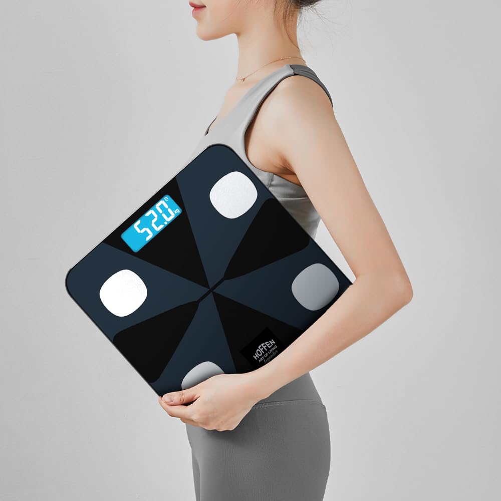 Hoffen HO19 Bluetooth BMI,BMR Weight Machine for Body Weight With 13 Essential Body Parameters | Body Composition | Free Bluetooth Mobile APP | Easy App Sync - 2 Years Warranty (Legender series) - Image 2 thumbnail
