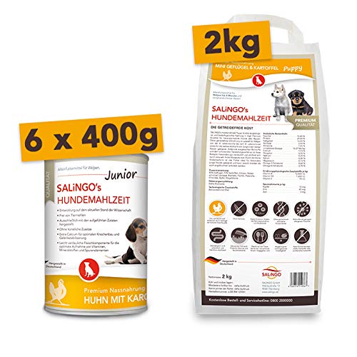 SALiNGO Trockenfutter Fr Hunde Huhn, Rind Und Reis 10kg - Premiumfutter  Ohne Zusatzstoffe