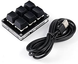 Sherry29 Single Hand Keyboard, Programmable Keyboard, Mechanical Keyboard, Bluetooth Connection, 6 Keys, Left Hand Gaming Keyboard, Customizable Keys, One Hand, Small Keyboard, DIY Keyboard with USB