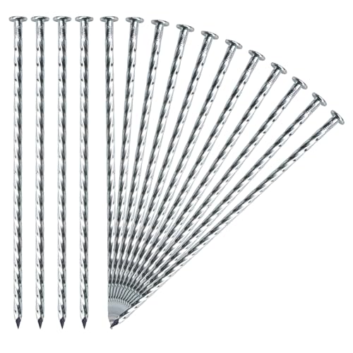 LONSOUR Extra-Long 14 Inch Galvanized Landscape Stakes - Heavy Duty