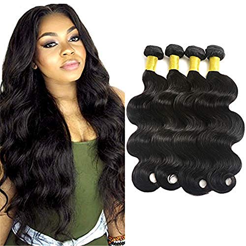XiaoYuan 8a Brazilian Virgin Body Wave 100% Unprocessed Virgin Human Hair 4 Bundles Natural Black Color Hair Extensions. (16161616) …