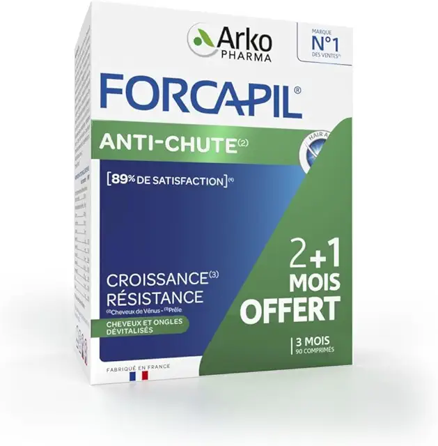 Forcapil Anti-chute - Complément Alimentaire Minoxidil Cheveux Femme - 90 Comprimés