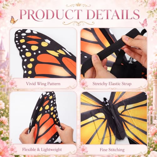 Newcotte Monarch Butterfly Wing Costume, Kids Halloween Cosplay Supplies by Newcotte - Used condition - Image 2