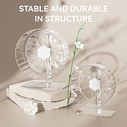 BUCATSTATE Hamsterrad, 26cm Laufrad Hamster Leise Hamster Spielzeug, rutschfeste Laufscheibe für Mouse Kleintier Haustier (Transparent)