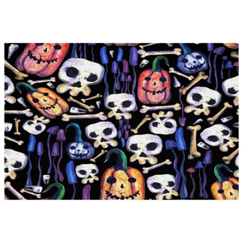Set de table citrouille Halloween lavable résistant thermique x6