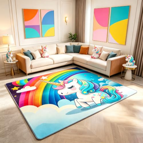 Tapete Unicornio para Niñas 5 x 7 pies