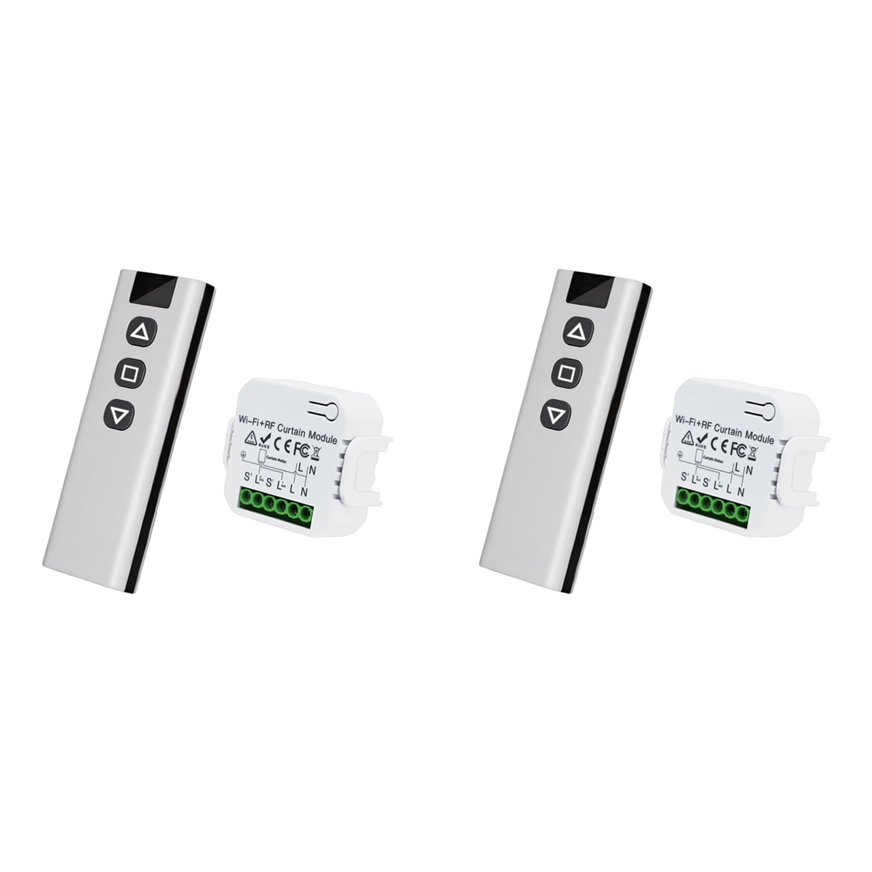 Jnchdghwa White 2X Tuya Wifi Smart Curtain Switch App Timing Motor Controller Switch 433 Mhz Remote Control Electric Roller Blind