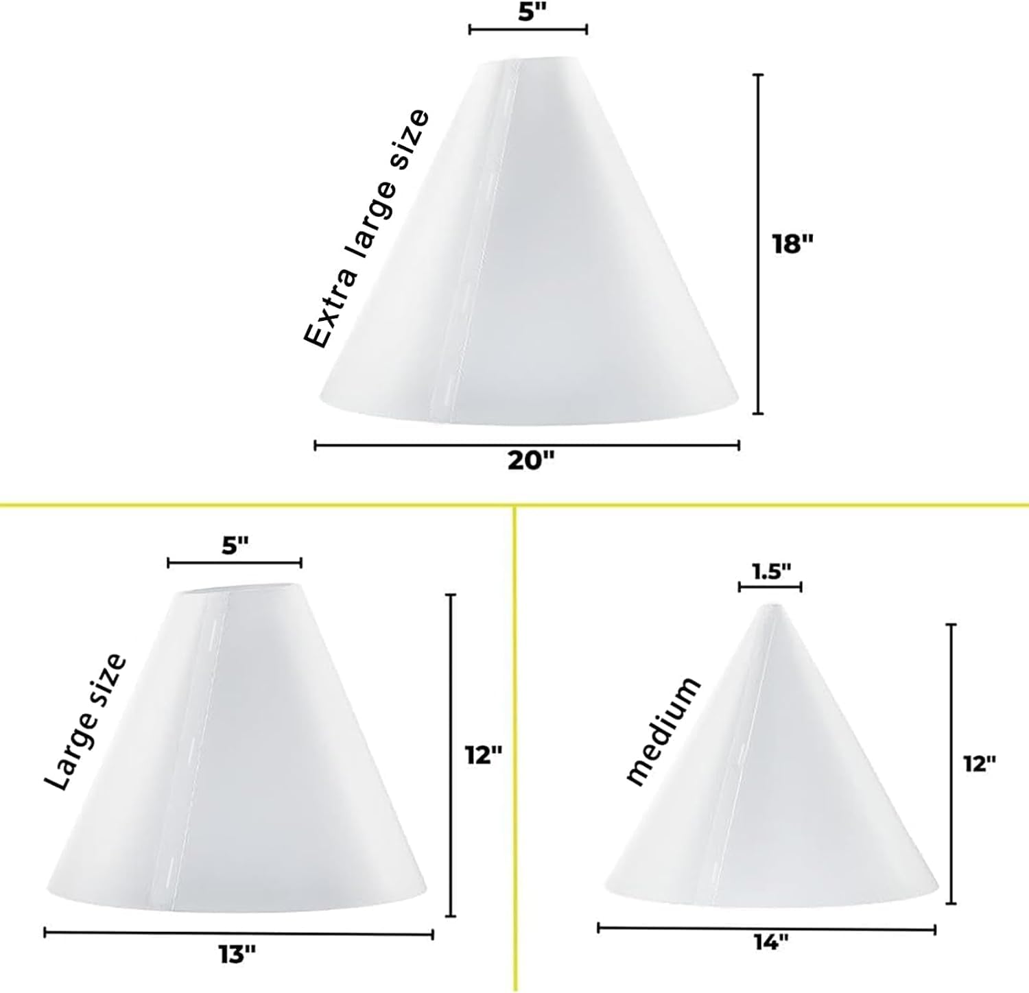 ZUOMIDIE Set di 3 diffusori per foto a forma di Cone Light Flash per articoli riflettenti, per piccoli prodotti, diffusion Photography Shooting Reflective, alternativa a Photo Box per Jelwery