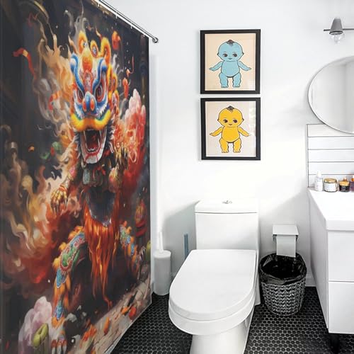 Rideau de douche anti-éclaboussures 140x183cm lavable pour sol sec - 3