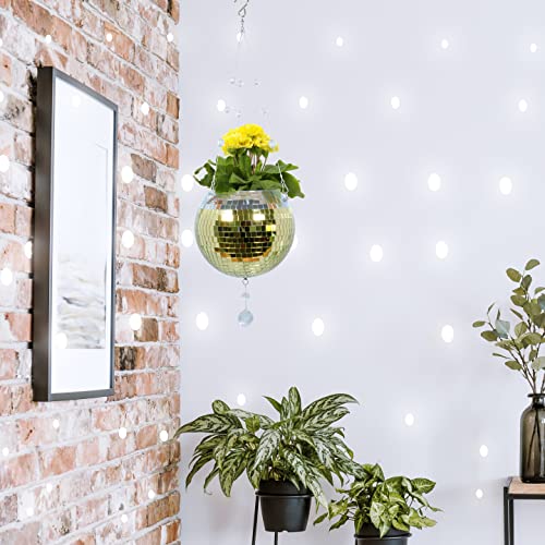 Gold Disco Ball Planter Hanging. 8 Inch Disco Ball. Disco Planter Indoor Gold Hanging Planter. Discoball Planter. Unique Planter For Indoor Plants. Disco Ball Plant Hanger. Disco Planter Pot. #TOP2