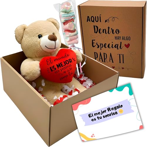 Regalos Originales para Mujer y Amigas - Osito de Peluche con Men...