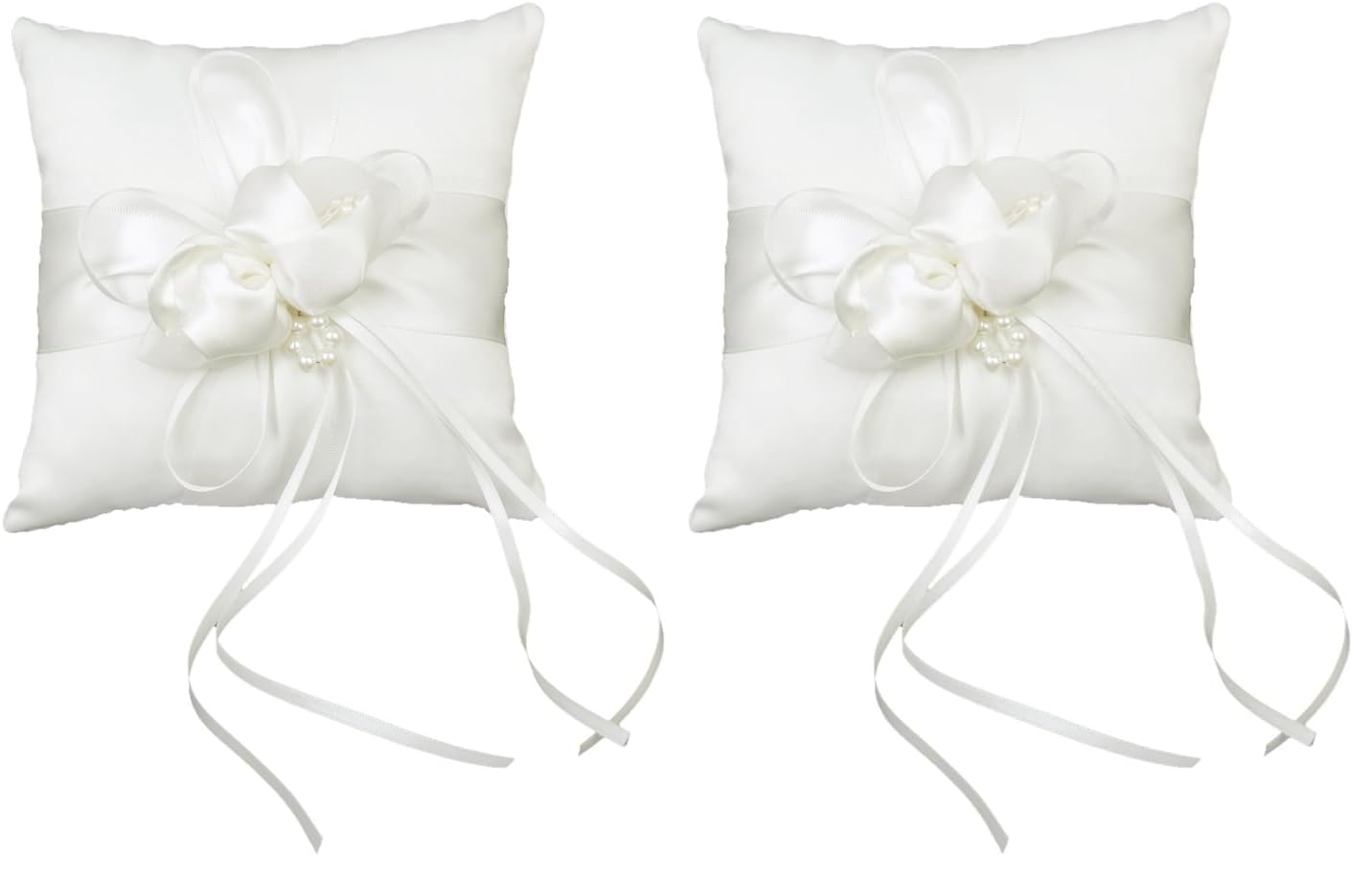 MaoMiMi Lovely Bud Coussin pour alliances Ivoire 15 x 15 cm (Lot de 2)
