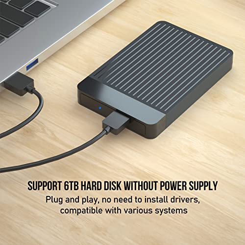 Caja externa para SSD 2.5" USB Type C 6 Gbps compatible 7/9.5mm miniatura 2