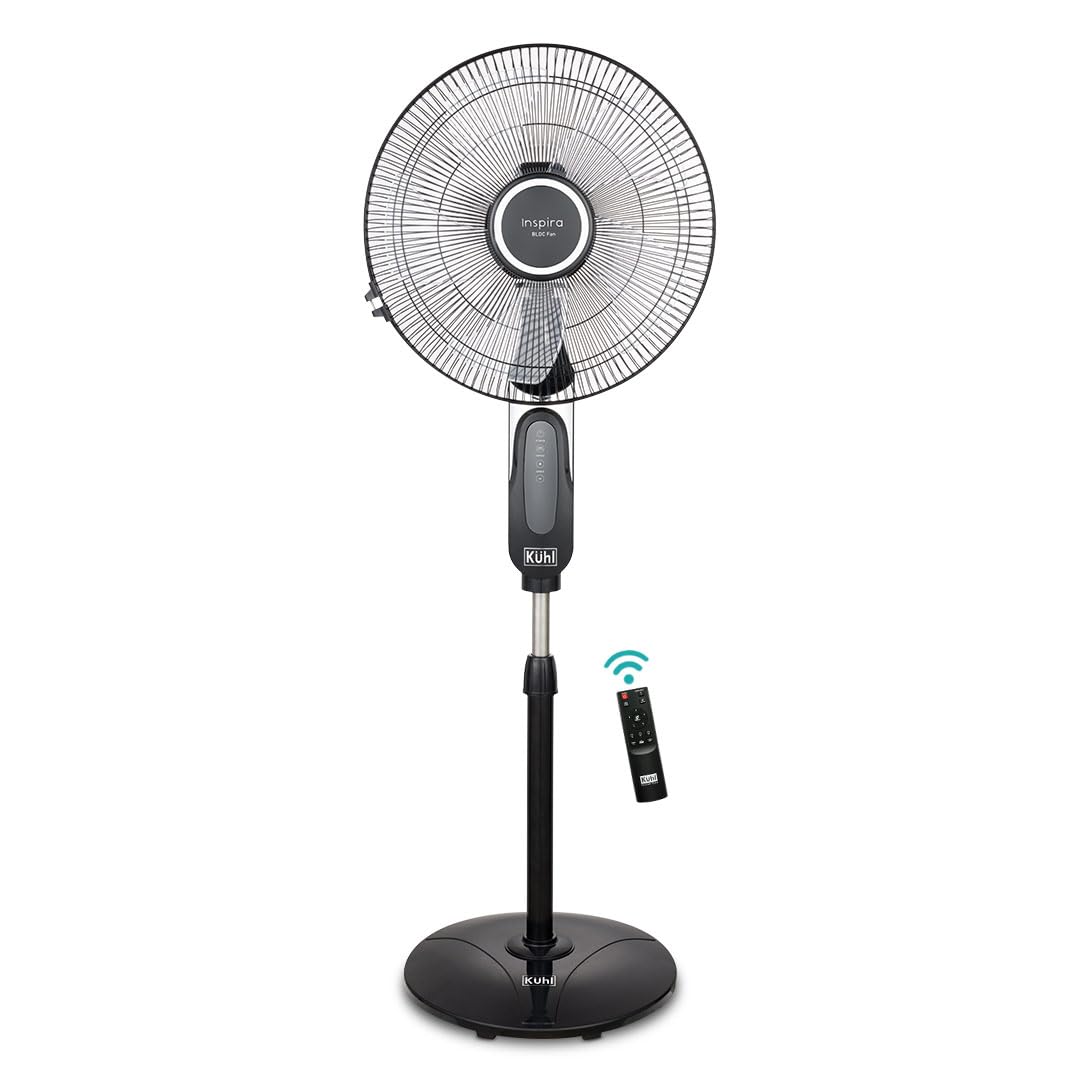 See full amazon price history chart for KUHL Inspira P1 | 400mm | BLDC Pedestal Fan with Remote | 5 wings | Touch Screen Control Panel | Height Adjustment | Tilt Mechanism, Swivel Function | Low Noise | Black KUHL Inspira P1 | 400mm | BLDC Pedestal Fan with Remote | 5 wings | Touch Screen Control Panel | Height Adjustment | Tilt Mechanism, Swivel Function | Low Noise | Black (B0D49P89BF) Amazon Price History, Amazon Price Tracker