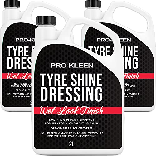 Pro-Kleen Tyre Shine Dressing - Wet Look Non-Sling & Solvent Free Formula - Tyre Protector Easy to Use Formula (3 x 2 Litres)