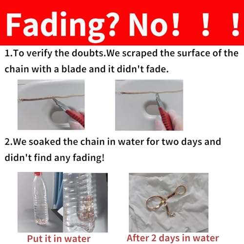 sundrerfect 6-stückiges Set goldfarbene 14K Edelstahlarmbänder für Frauen - Charm-Armbänder, wasserdicht, hochwertiger Schmuck - Detailansicht 2 | Schmuck