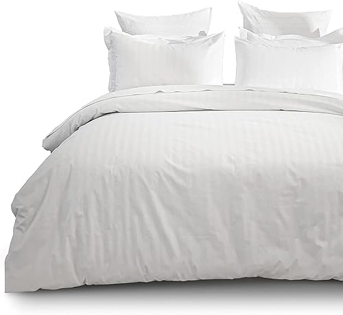 Miniatura 3 de Comfort Beddings Juego de funda de edredón de alta calidad con cremallera y lazos en las esquinas, 800 hilos, 100% algodón orgánico, 3 piezas, funda