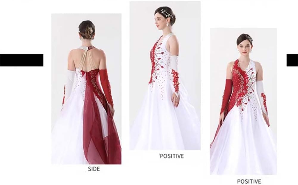 Ballroom Competition Dresses for Women Performance Long Sleeve Dancewear Big Swing Tango Waltz Clothes