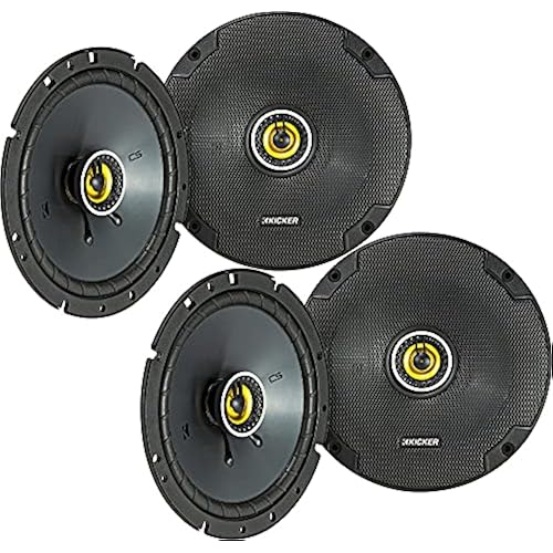 KICKER Speaker Package of 2 Items: Four 6.75" CS Series Coaxial Speakers 4-Ohm - 2X 46CSC674