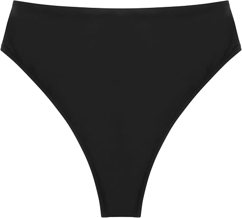 Colloyes Womens High Waisted High Cut Thong Bikini Bottom