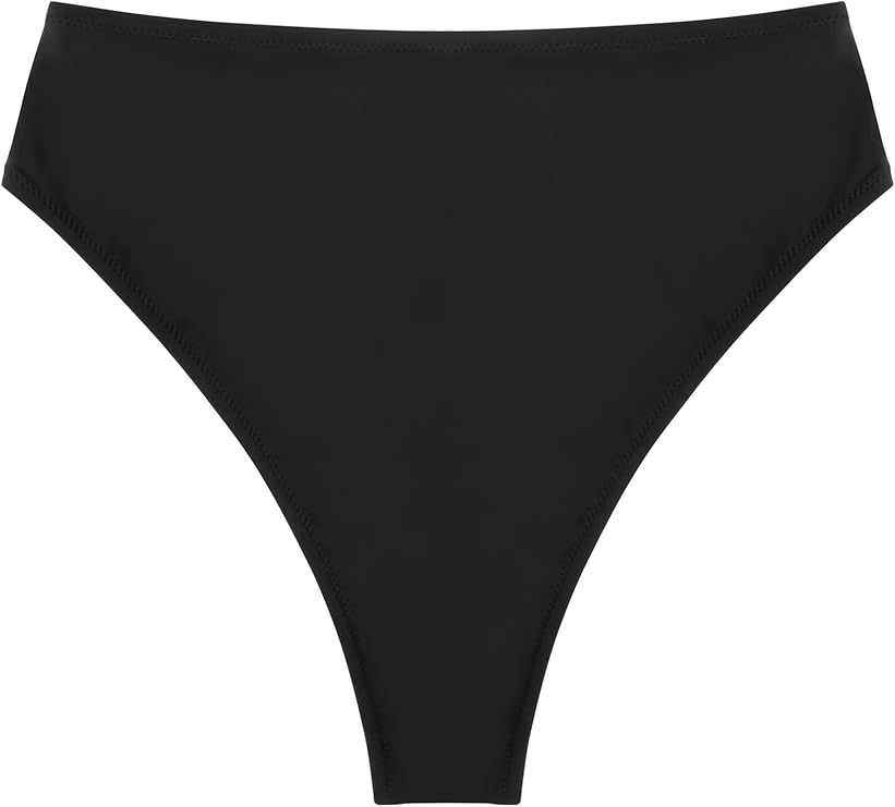 Colloyes Women's High Waisted High Cut Thong Bikini Bottom