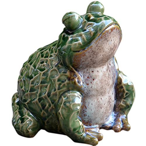Statue de grenouille en céramique, le cadeau de décoration idéal pour jardinier