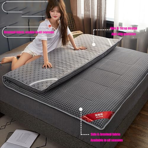 Futon japonais double antidérapant : tapis de sol doux et matelassé